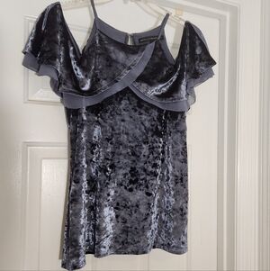 WHBM Off Shoulder Halter Top Blue/gray